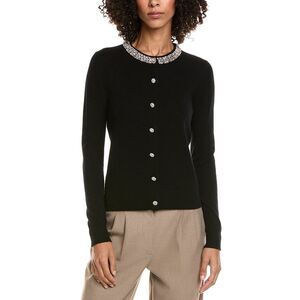 Incashmere Womens  Wool & Cashmere-Blend Cardigan, Black